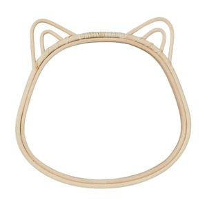 Kitty Cat Head Shape Rattan <b>Mirror</b> Kids Furniture Large Wall Hanging <b>Mirror</b> Nursery Room Handmade Wholesale - Product Image 1
