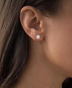 Opale coltivato in laboratorio (1/5 ct. T. w.) & Zaffiro bianco coltivato in laboratorio (1/10 ct. T. w.) Orecchini ovali | Macy's - Product Image 2