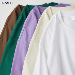 เสื้อยืดคอกลมแขนสั้นผ้าฝ้าย 100% รุ่นคัสตอม 230 กรัม ทรงปกติ สีพื้น ไม่มีลาย คอกลม ลำลอง สีขาว สีดำ - Product Image 6