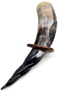 Best Quality Authentic Viking Style Agate Beer Drinking Horn <b>Mug</b> Custom Logo Eco-Friendly Carved Iron <b>Stand</b> Animal Design - Product Image 3