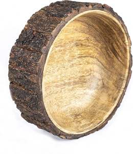 Tazón de madera de mango con corteza de árbol, tamaño mediano, 7.5 pulgadas de diámetro x 2 pulgadas de altura, tazón individual, 500 ml - Product Image 3