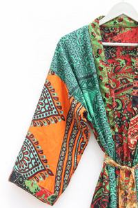 New Arrival Women's Polysilk Kimono Jacket <b>Robe</b> Sari-inspired Dressing Gown for <b>Bridesmaids</b> and Sleepwear - Product Image 2