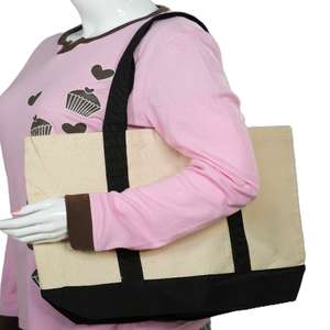 Sac fourre-tout personnalisé en toile de coton biologique beige naturel 100 % coton, réutilisable, avec fermeture éclair, pour courses, avec logo - Product Image 6