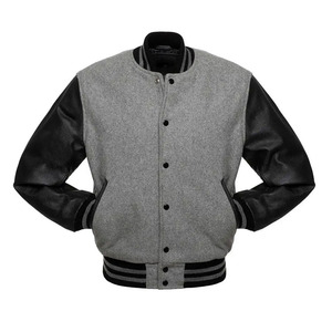 Streetwear Hooded Thick Wool College Varsity <b>Jacket</b> with Zipper Closure Customizable Design for Unisex <b>Winter</b> Use - Product Image 1