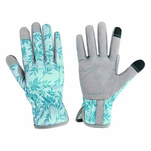 Venta Directa de Fábrica: Guantes de Jardinería para Mujer con Pantalla Táctil, Diseño de Hojas, Palma de Gamuza Sintética, Guantes de Trabajo Inteligentes para Jardín - Product Image 1