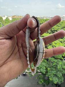 Montre Hip Hop automatique en moissanite fabriquée à la main pour hommes, boîtier en acier inoxydable, mouvement mécanique, montre analogique pour cadeau - Product Image 4