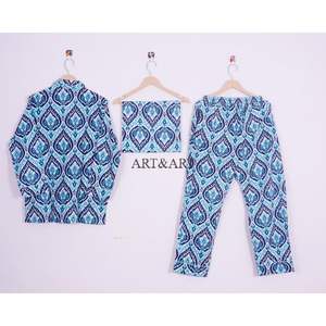 Ensemble de pyjama en coton pur pour femmes, design élégant, deux pièces, tenue de nuit pour l'été, pour dormir et se détendre - Product Image 4