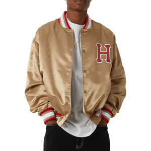 Chaqueta Bomber Personalizada de Seda Satinada Ecológica, Moda Primavera 2026, Venta al Por Mayor, Bordado con Logotipo y Color Personalizados - Product Image 6