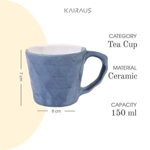 Stormy <b>Slate</b> Blue Ceramic Infusion Cup Set of 2 - Product Image 3