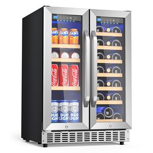 Frigorifero per Vini e Bevande da Incasso a Doppia Zona di Temperatura da 24 Pollici per Conservare le Tue Collezioni - Product Image 2