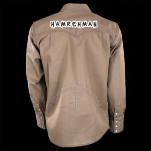 Chemises de travail FR pour hommes, 7,5 oz, 100 % coton, imperméables, avec boutons-pression, pour mécaniciens et soudeurs, vente directe usine - Product Image 6
