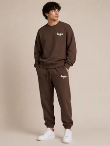 Ensemble de survêtement polaire décontracté imprimé automne-hiver pour hommes et femmes, coupe droite, jambe large, ensemble de jogging, vente en gros, logo personnalisé, extensible - Product Image 4