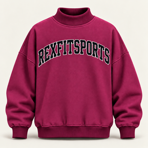 Sweat-shirt à col montant surdimensionné épais avec logo 3D appliqué personnalisé, pull en molleton, fournisseur de vêtements OEM en gros - Product Image 4
