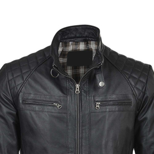 Veste en cuir pour homme de haute qualité à col montant, personnalisable, prix de gros pour la saison hivernale - Product Image 4