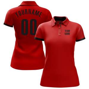 Custom <b>Red</b> Men's <b>Polo</b> <b>Shirt</b> Short Sleeve Solid Knitted Breathable With Team Name Print Heat Transfer Printing - Product Image 3