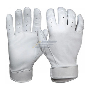 Gants de frappeur de baseball professionnels en cuir bleus, rembourrés, avec fermeture auto-agrippante, unisexes, pour adultes, légers et à séchage rapide - Product Image 4
