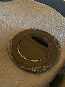 Assiette de présentation moderne en laiton, finition brossée de haute qualité, bordure perlée, réutilisable, qualité alimentaire, compatible lave-vaisselle - Product Image 6