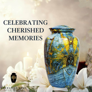 โกศบรรจุอัฐิสำหรับผู้ใหญ่ สีน้ำเงินทอง อลูมิเนียม ทนทาน เป็นมิตรกับสิ่งแวดล้อม น้ำหนักเบา ปรับแต่งได้ สำหรับเก็บอัฐิของมนุษย์ - Product Image 3