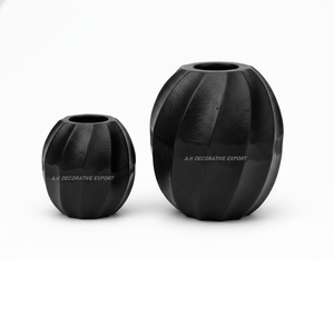 Vase à fleurs moderne minimaliste en aluminium noir avec revêtement en poudre, vente directe, pour la décoration intérieure - Product Image 2