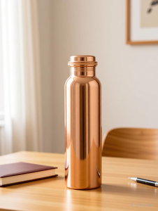 Premium Engraved Pure Copper Water <b>Bottle</b> <b>750ml</b> Modern Design Large Capacity Travel Outdoor Home & Office Use Set - Product Image 3