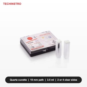 Cuvette en quartz pour mesures de fluorescence et d'absorption, chemin lumineux de 10 mm, 3,5 ml, 4 côtés transparents ou 2 côtés transparents, couvercle en PTFE - Product Image 1
