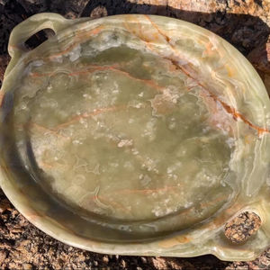 Plateau en onyx, 8 pouces, plat unique en pierre naturelle, pour la cuisine, la décoration de la maison, la vaisselle de restaurant, cadeau - Product Image 2