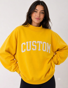 เสื้อสเวตเชิ้ตโอเวอร์ไซส์ผู้หญิง คอเต่า ปรับแต่งได้ เป็นมิตรกับสิ่งแวดล้อม แห้งเร็ว เนื้อผ้านุ่ม ผ้าฝ้าย สำหรับฤดูหนาว สไตล์ลำลอง ผ้าฟลีซถัก - Product Image 1