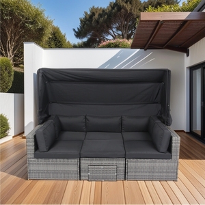 Ensemble de meubles de jardin modernes en rotin tressé IPRO Premium 2026, résistant aux UV, toutes saisons, lavable, non pliable, garantie 1,5 an - Product Image 2