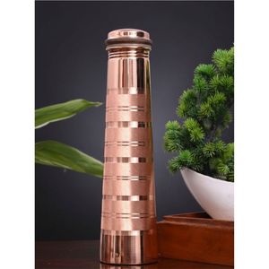 Hammered Pure Copper Water <b>Bottle</b> 1000ml - Leak-Proof Ayurvedic Health Jug - Seamless Handcrafted Copper Vessel Water <b>Bottle</b> - Product Image 5