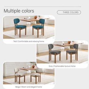 Set di 2 Sedie da Pranzo in Stile Moderno Rustico in Legno con Rivestimento in Tessuto per Sala da Pranzo e Cucina - Product Image 6