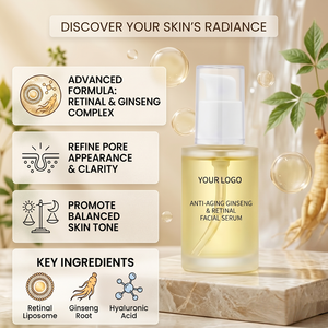 Retinal Liposome 2% Anti-Aging Serum | Black Ginseng + Bakuchiol + Peptides | 30ml Face Serum | OEM/ODM Custom Label - Product Image 2