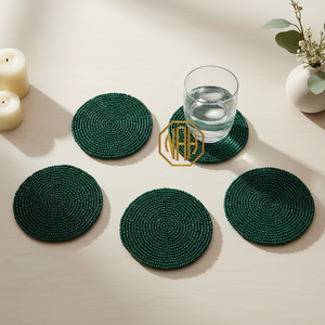 Colección Fresca: Posavasos de Vidrio Hechos a Mano con Diseño de Limón Redondo, Ecológicos, en Amarillo y Verde, con Decoración Vibrante - Product Image 2