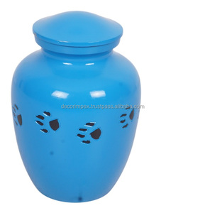 Blue Decor Cremation Urn Funeral Urn Decorative Metal Cremation Urn Durable with Polished Design at wholesale price - Product Image 1