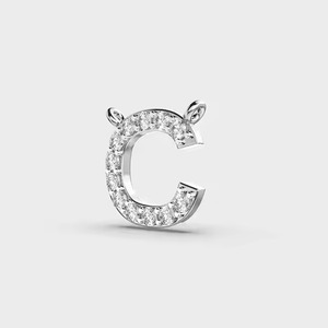 Personalized Gold Alphabet Pendant with Diamond Letter C Initial <b>Charm</b> Trendy Jewelry for Women - Product Image 1