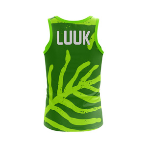 Débardeur Sportif Vert pour Homme LUUK, Imprimé par Sublimation, Séchage Rapide, Col Rond, Sans Manches, Motif Personnalisé, Vêtements de Sport - Product Image 3