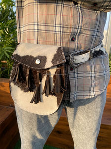 Venta caliente elegante hecho a mano cuero de vaca genuino borlas riñoneras estilo moderno bandolera correa ajustable cinturones Sporran - Product Image 4