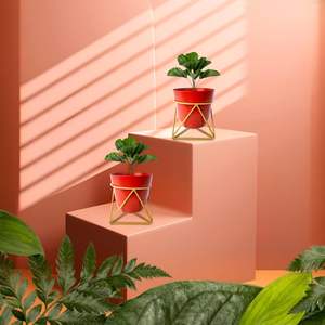 High Quality Durable Metal Iron 2 Color Planter <b>Flower</b> <b>Pot</b> Net Type Stand <b>Large</b>/Small Garden/Home Application Floor Usage - Product Image 6