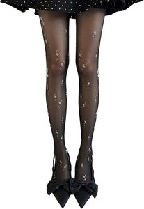 Collants graphiques transparents pour femmes en gros, style Y2K vintage, motifs variés, fabrication OEM personnalisée - Product Image 3