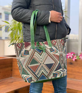 Nuevos bolsos de mano de cuero genuino hechos a mano Jacquard de gran venta, multiusos, nuevos bolsos de compras con estilo Vintage, productos a granel de tarifa barata - Product Image 2