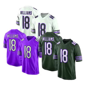 เสื้อฟุตบอลอเมริกันปักลายแบบสั่งทำพิเศษ 100% พร้อมชื่อทีมและหมายเลขส่วนตัว แขนสั้นระบายอากาศได้ดี - Product Image 1