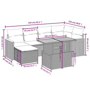 Conjunto de Sofá de Jardín con Reposabrazos Ajustables, Ratán Sintético Negro Grande, Reposabrazos Ajustables Grandes - Product Image 3
