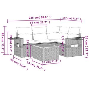Conjunto de Sofá Plegable Grande para Jardín en Ratán Sintético Negro, Colección de Muebles Elegantes para Exteriores - Product Image 3
