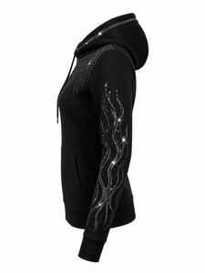 Women's Trendy <b>Rhinestone</b> Hoodie Sparkling Crystal Hooded Sweatshirt Long Sleeve Casual <b>Jacket</b> for Women <b>Rhinestone</b> Hoodie - Product Image 5