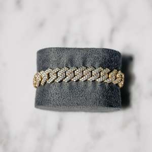 12MM Cuban Link Moissanite <b>Bracelet</b> 925 Sterling Silver Gold Plated VVS D Color Hip Hop <b>Bracelet</b> - Product Image 1