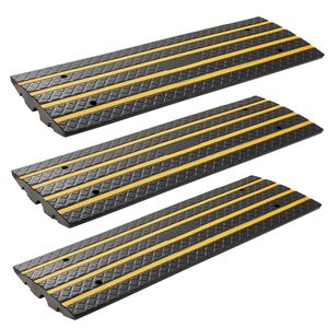 Rampa in gomma per strada carrabile da 3 pacchi Capacità di carico da 33069 libbre Ponte a bordo strada da 2.6 pollici strisce riflettenti gialle per il caricamento - Product Image 1
