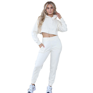 Conjunto Deportivo de Algodón Negro para Mujer, Sudadera Corta y Pantalones Jogger, Ropa Casual de Gimnasio y Fitness, Cómoda para Invierno, Venta al Por Mayor 2026 - Product Image 5