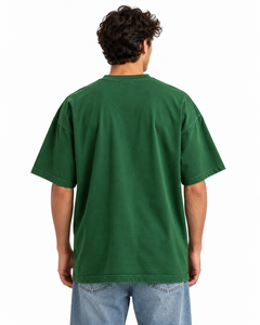 Camiseta Oversize Verde Personalizada al por Mayor, Unisex, de Algodón Pesado, con Estampado Gráfico 92, Hombro Caído, Estilo Urbano, Ropa de Marca Privada - Product Image 5