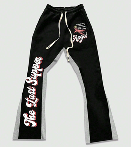 Ensemble de survêtement streetwear personnalisé pour hommes, impression DTF, sweat à capuche délavé à l'acide et pantalon empilé, coupe ample, 100% coton, hiver - Product Image 6