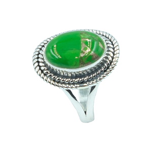 Green Copper Turquoise <b>Ring</b> 925 Sterling <b>Silver</b> <b>Ring</b> <b>Statement</b> <b>Ring</b> Handmade Design <b>Ring</b> Gemstone <b>Ring</b> Turquoise Jewelry Gift - Product Image 1