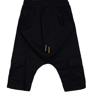 Shorts de survêtement à entrejambe tombant, style vintage, délavé, effet soleil, avec taille élastique et cordon de serrage extensible, respirant - Product Image 1